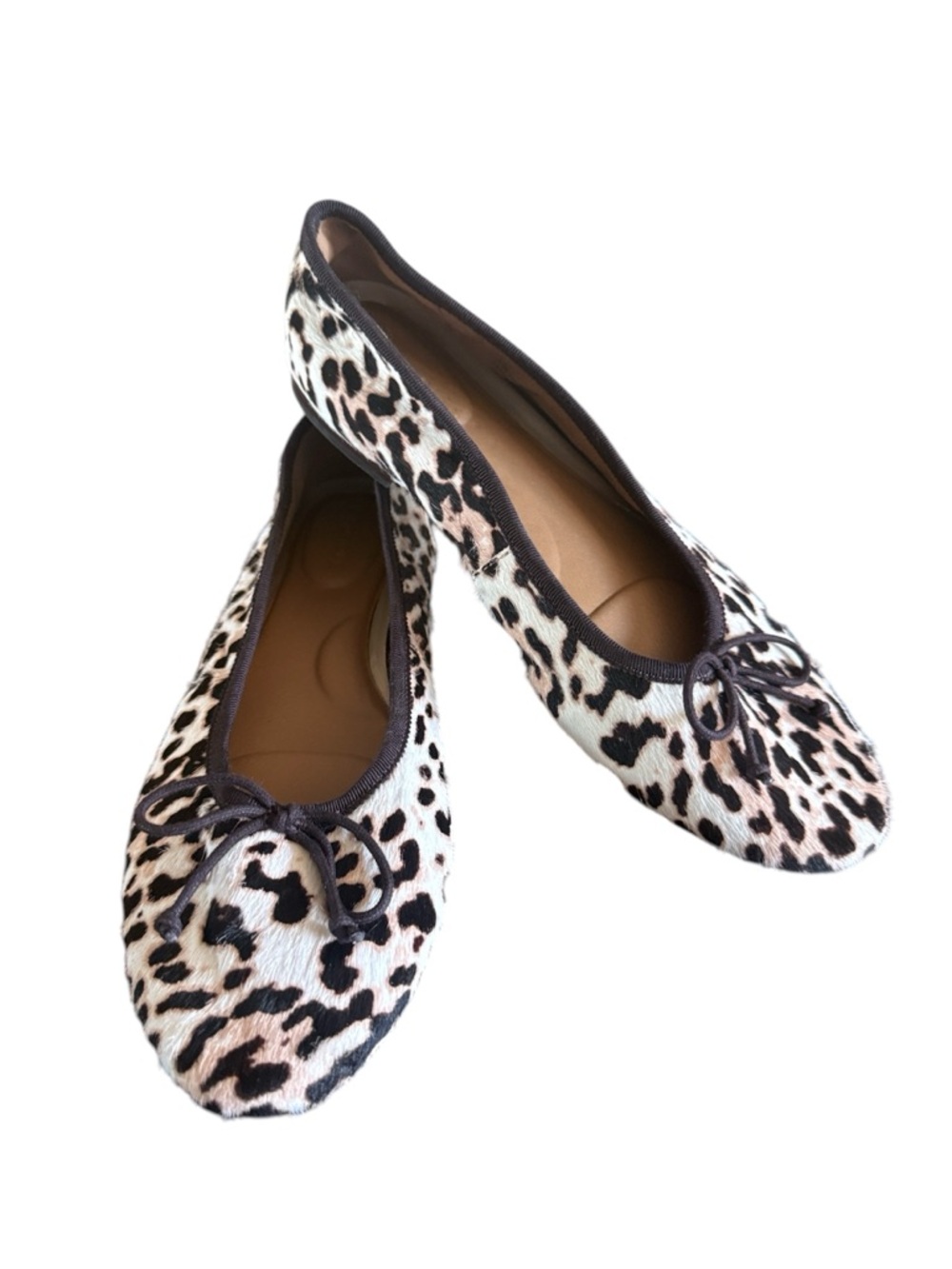 Aerosoles Homerun Leopard Calf Hair Ballet Flats 8.5 New No box